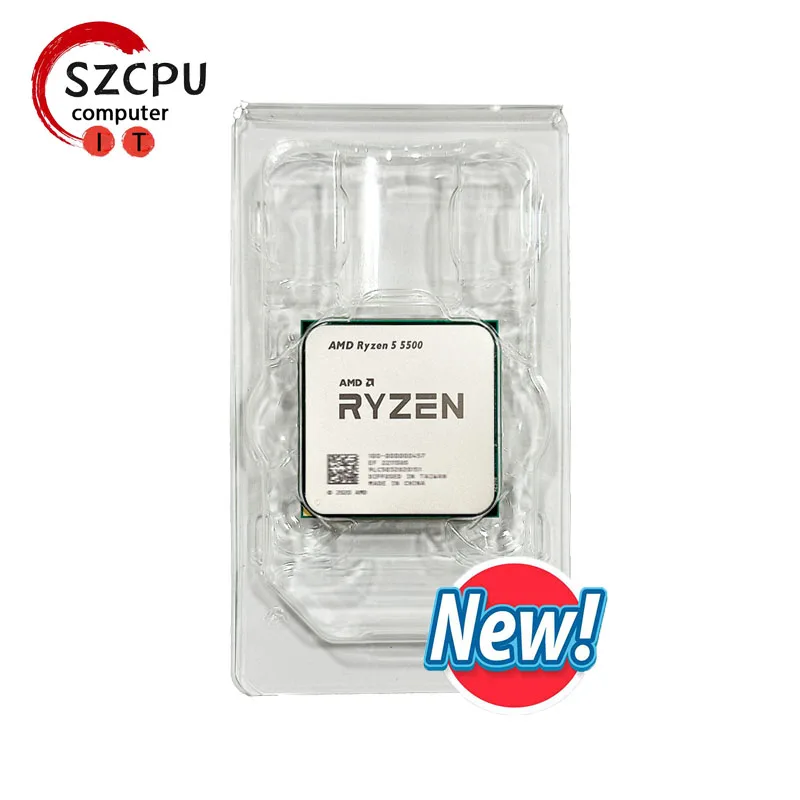 AMD Ryzen 5 5500 R5 5500 Nueva CPU de 6 núcleos y 12 subprocesos a 3,6 GHz, 7NM L3=16M 100-000000457 Socket AM4 pero sin disipador
