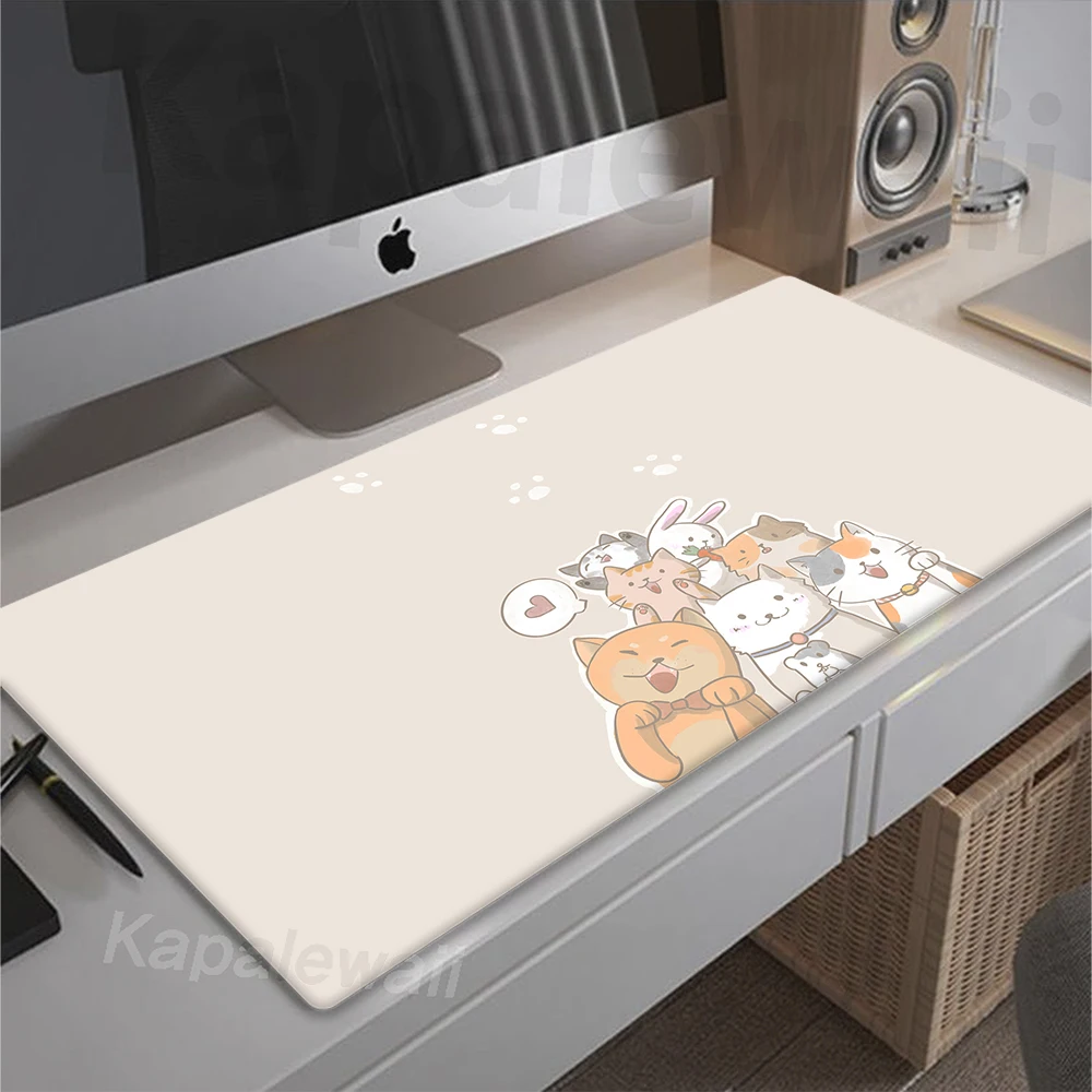 

Kawaii Cute Cat Mouse Pad Gaming Mousemat Large Desk Mat Pc Gamer Accessoires Mousepad Speed Keyboard Pads XXL Game Mousepad