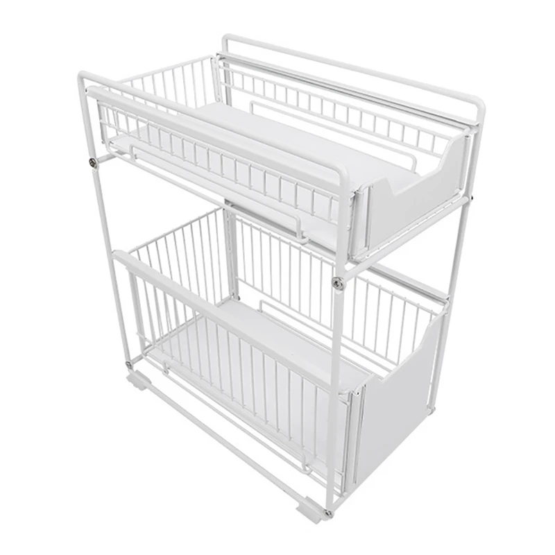

Under The Kitchen Sink Storage Rack Drawer Type Can Be Pushed And Pulled Under The Cabinet Telescopic Shelf