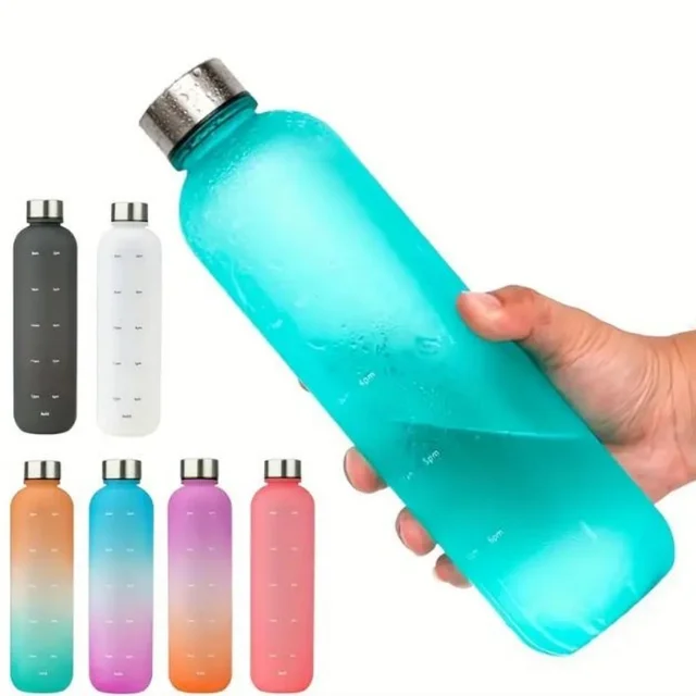 Gradient Sports Water Bottle with Measurements, Leak-Proof, Portable, Narrow Mouth, Sealable, BPA-Free PC Material - For Fitness Gradient Sports Water Bottle with Measurements, Leak-Proof, Portable, Narrow Mouth, Sealable, BPA-Free PC Material - For Fitness