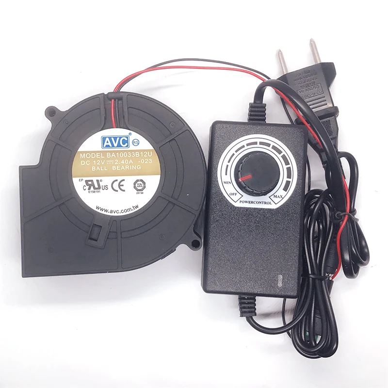 Ventilador Centrífugo Turbo com Velocidade Adaptador de Energia Ajustável Churrasco Ventilador de Refrigeração de Alto Volume de ar Novo Ba1003b12u 9733 9cm 12v 2.4a - Imagem 5
