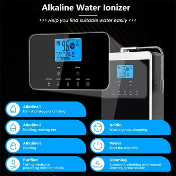 เครื่องผลิตน้ำอัลคาไลน์ Kangen พร้อมระบบกรองน้ำ ไฮโดรเจน เครื่องกรองน้ำอัลคาไลน์และกรด ระบบทำความสะอาดอัตโนมัติ หน้าจอสัมผัส LCD ปรับค่า pH ได้ 3.2-10.7 รุ่น ORP-650 1