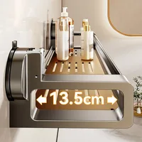 ชั้นวางของในห้องน้ำแบบติดผนัง ไม่ต้องเจาะผนัง ใช้ติดตั้งกับผนังห้องน้ำ สำหรับเก็บของในห้องน้ำ เช่น เจลอาบน้ำ 5