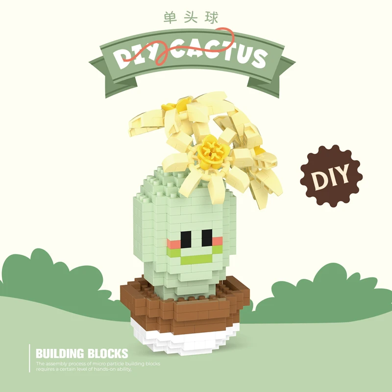 thumbnail image 1 of Nuevo producto: simulación de suculentas, bloques de construcción de cactus, flores, juguetes educativos para armar, decoraciones de plantas en macetas, 1 of 5