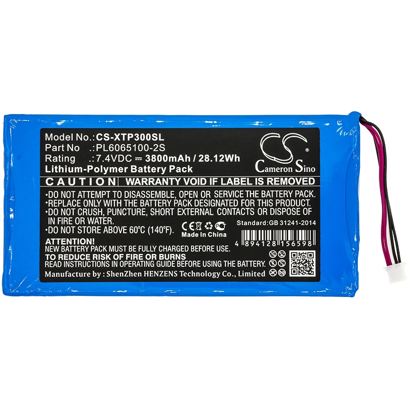 

Диагностический сканер 3800 мАч аккумулятор для XTOOL EZ300 Pro i80 Pad PL6065100-2S