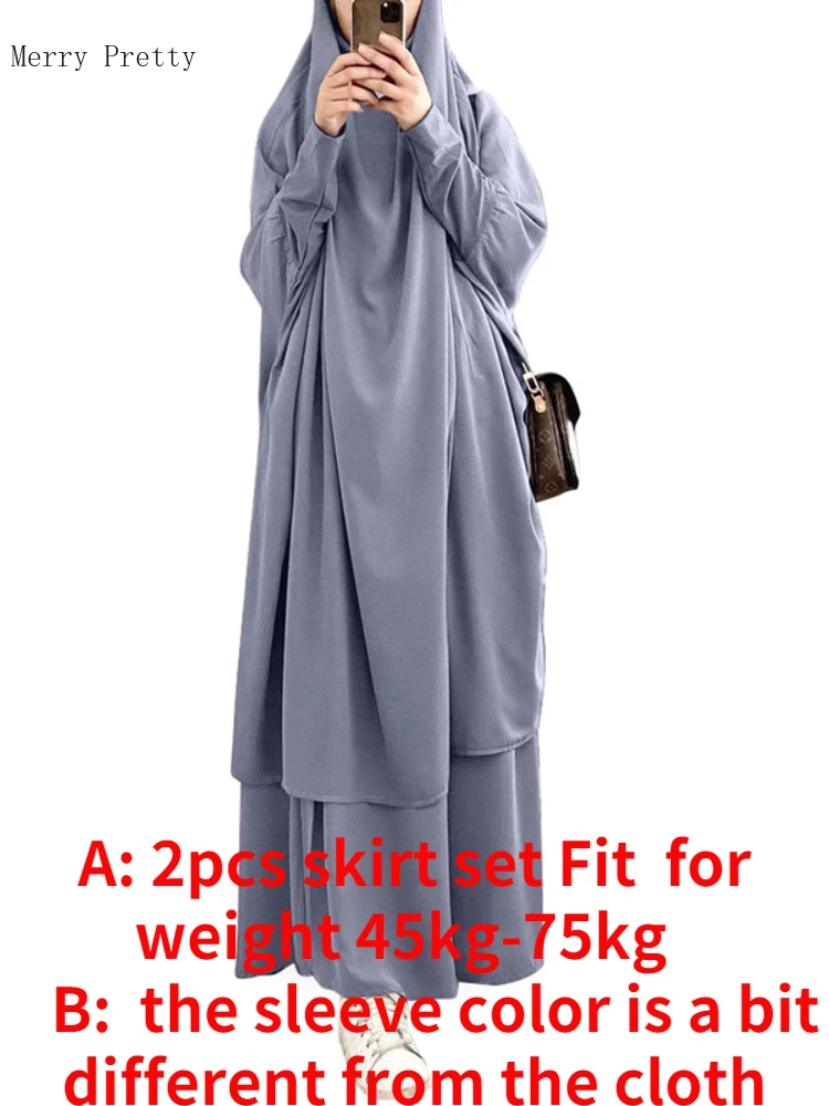

15 Colors Muslim Women Hijab Dress Prayer Garment dress Abaya Long Khimar Ramadan Gown Abayas Skirt Sets Islamic Clothes Niqab