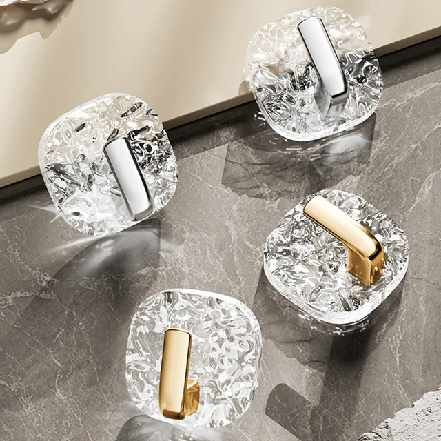 ​ ตะขอแขวนกาวใสสำหรับงานหนัก 4 ชิ้น, ไม่มีเจาะแขวนผนังเหนียวเหนียว, ห้องน้ำ/ห้องครัวตะขอสำหรับผ้าเช็ดตัว, เสื้อโค้ท, กุญแจ 5