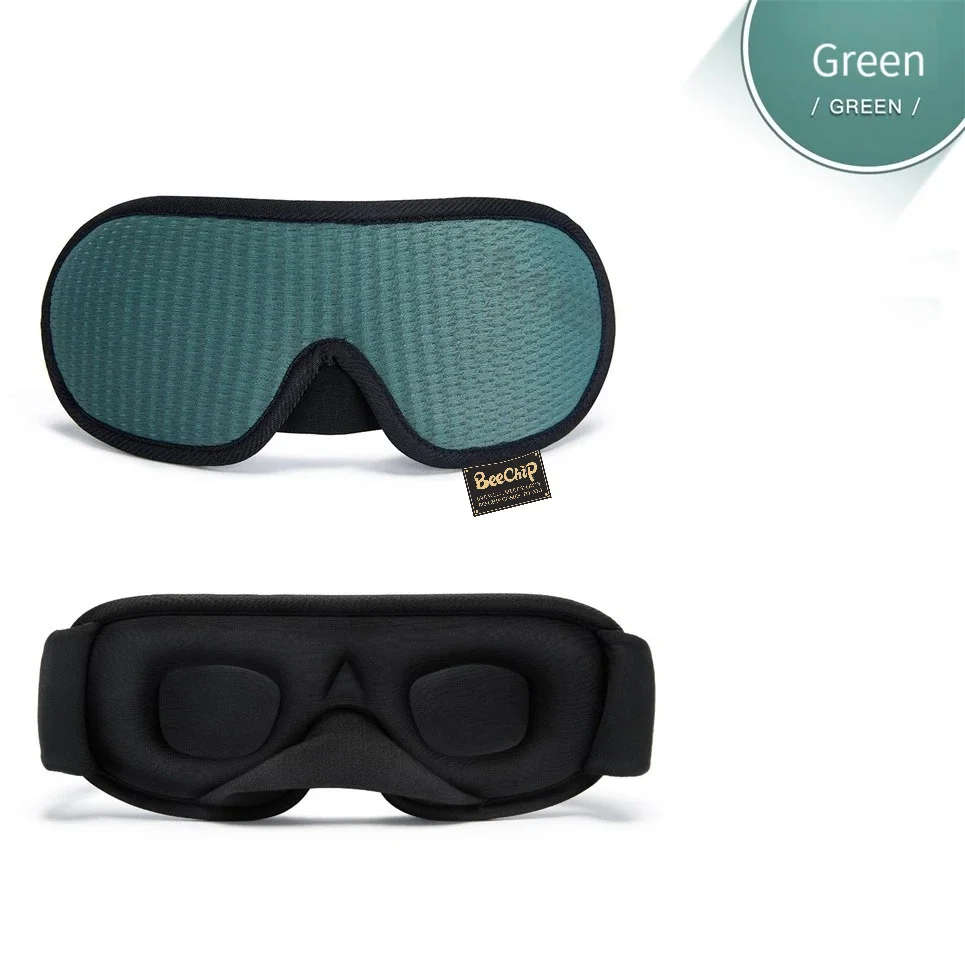 3D Eye Mask Green Breathable Shading Sleeping Hot Sales Eye Mask Adjustable Strap Sleep Mask Padded Travel Rest 4