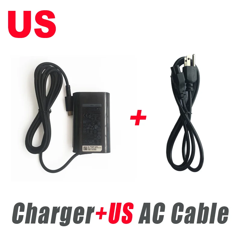 オリジナル45ワットusb cノートパソコンの充電器dell xps 13 9360 9365