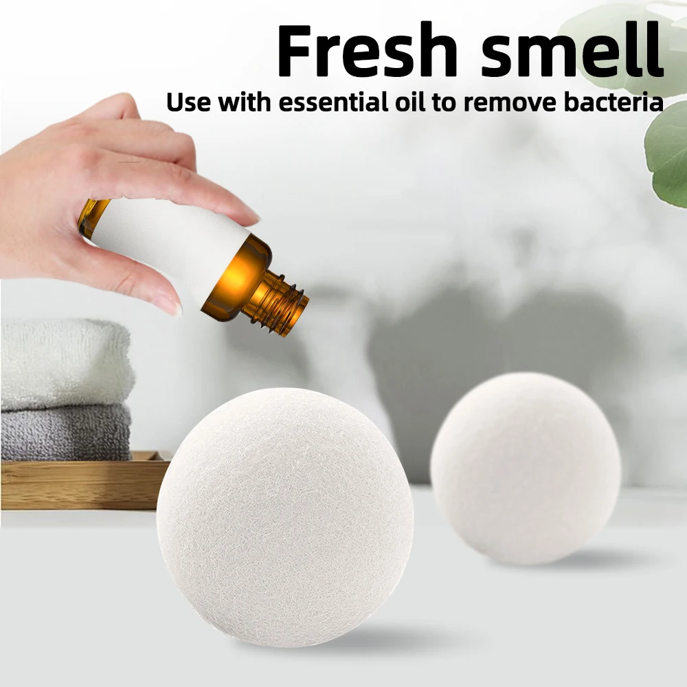 Reusable Wool Dryer Balls Fleece Dry Kit Ball Fabric Softener dryer sheets Laundry Washing Machine Accessories Home Washing 6PCS