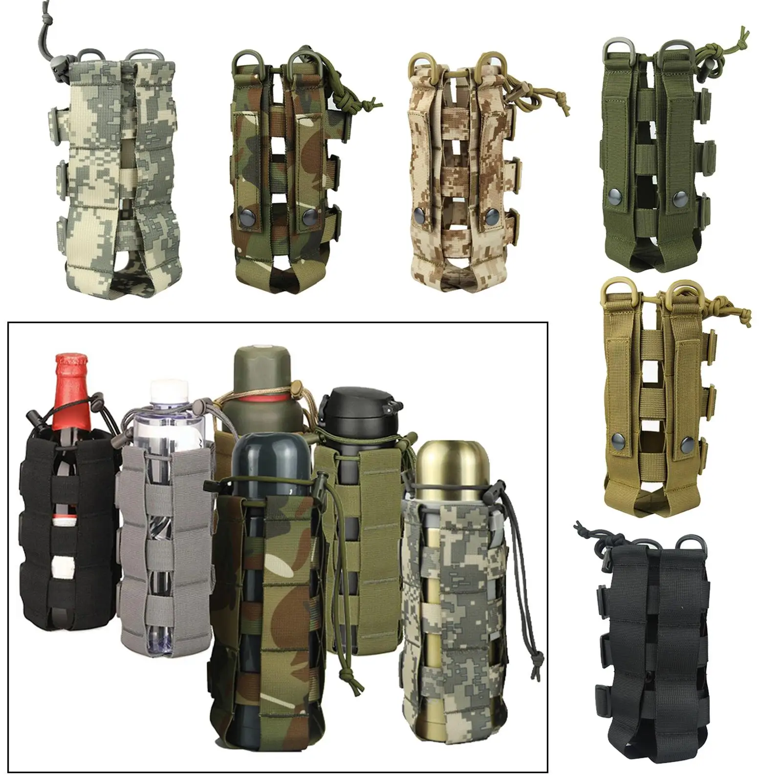 Molle Water Bottle Pouch Military Carrier Outdoor, Water Bottle Kettle 3