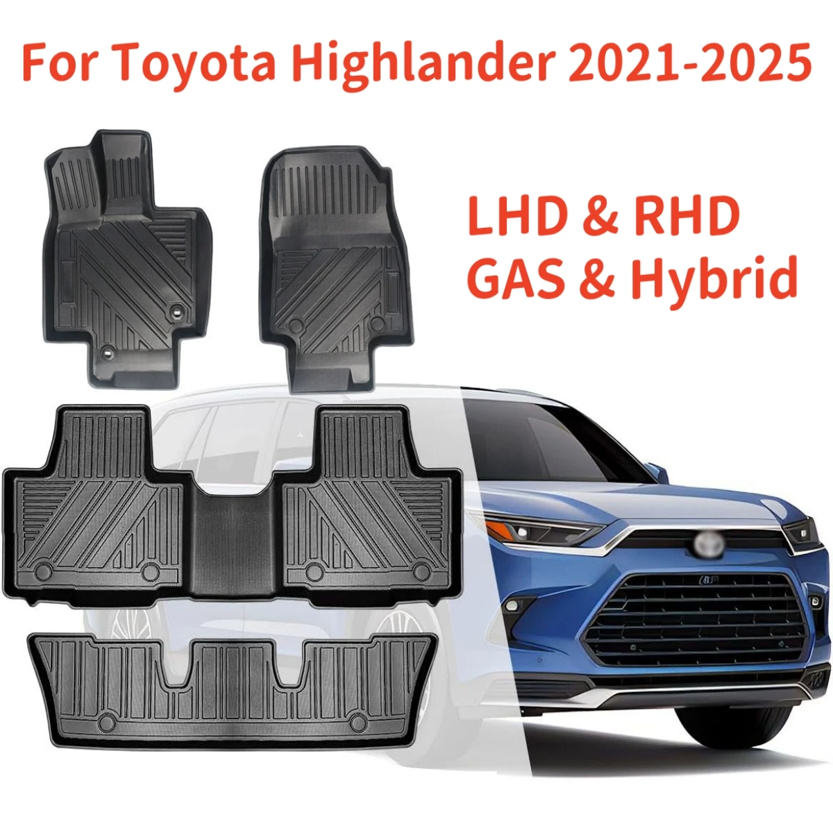 Fit For 2024-2025 Toyota Grand Highlander 7-Seat Floor Mats