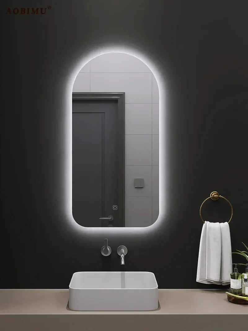 

Умное необычное искусственное подвесное электрическое небьющееся зеркало для ванной комнаты с подсветкой