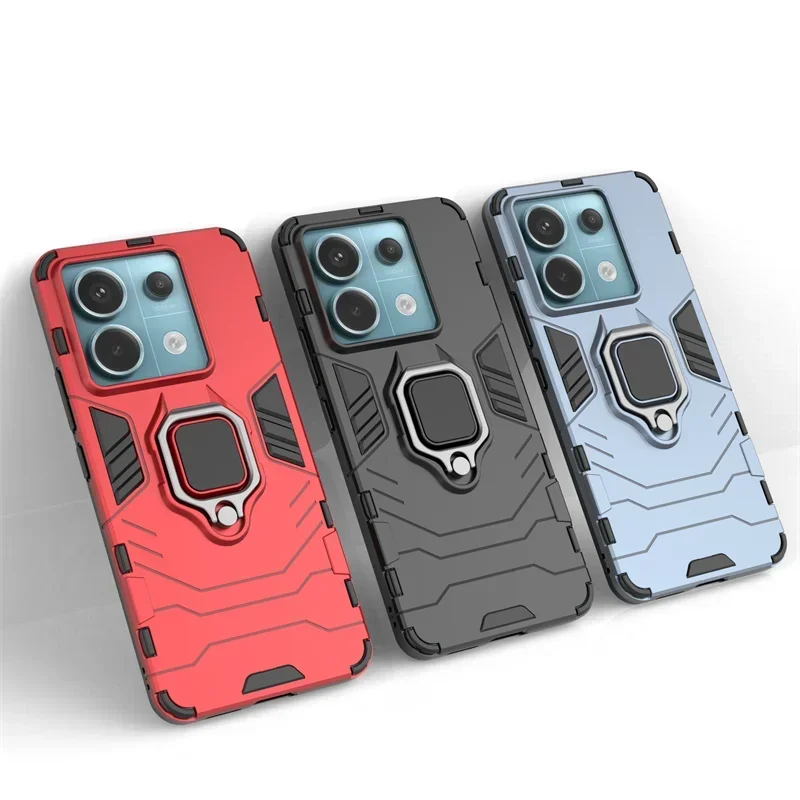 For Xiaomi Redmi Note 13 Pro Case PC Finger Ring Phone Bumper Armor for Xiaomi  Redmi Note 13 Pro Plus Phone Cover Fundas