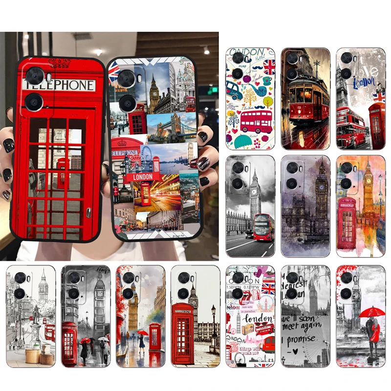 

London Bus Telephone Box Big Ben Case For OPPO Realme 10 Pro Plus GT 2 Pro X2 Pro XT C25S 8 7 6 Pro 6i C3 C21 X3 SuperZoom