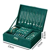 Nouveau Style Vintage vert velours boîte à bijoux Double serrure boîte de rangement collier boucles d'oreilles et bagues boîte à bijoux grande capacité