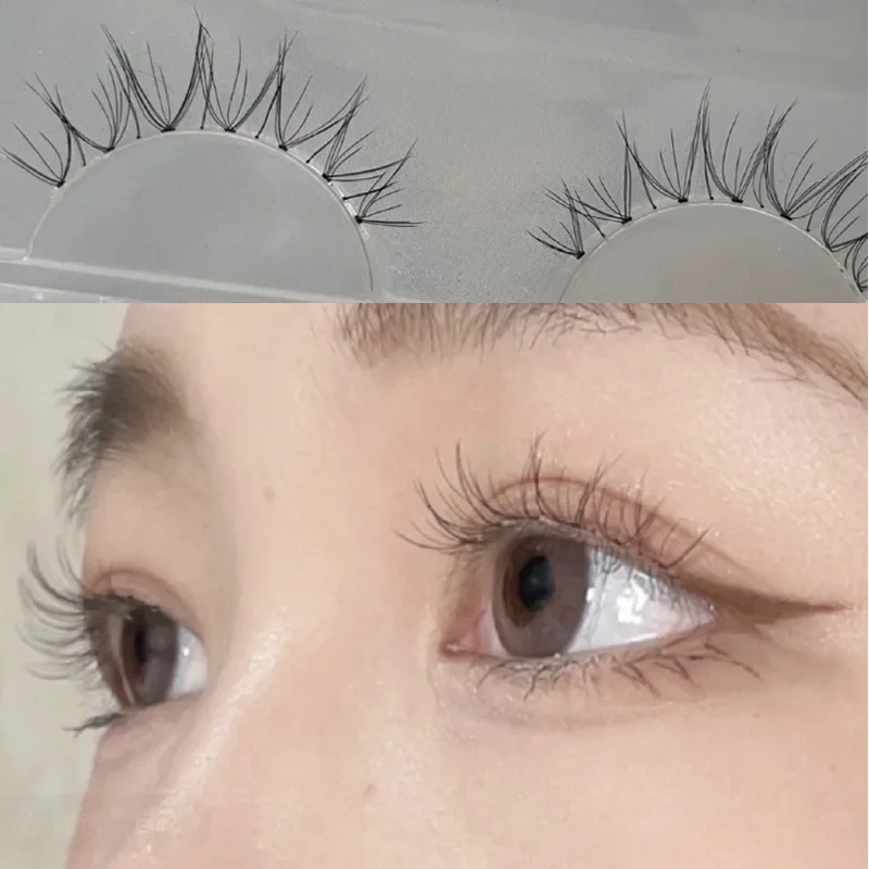 

New 5 Pairs Air Eyelashes 3D Cross Transparent Soft Stem False Eyelashes Korean Beauty Makeup Simulation Slim Eye Lashes