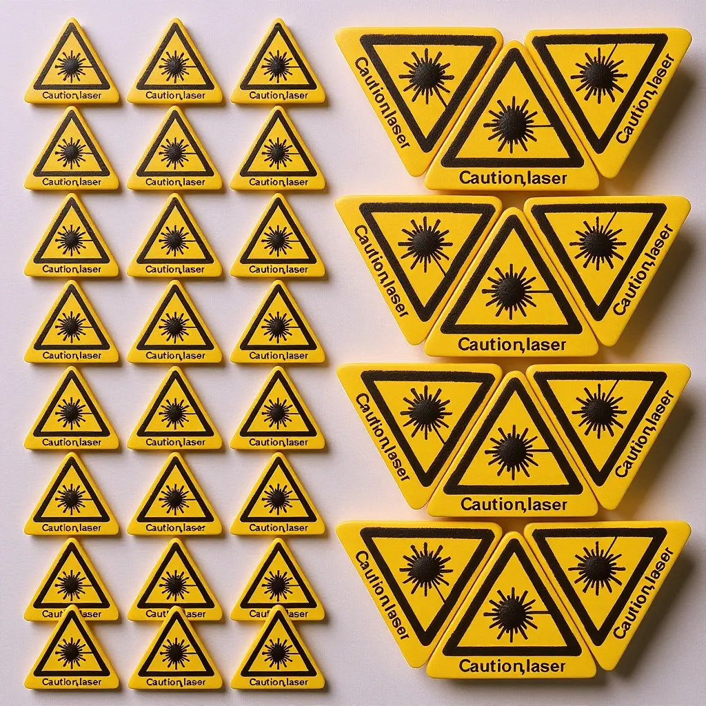 50Pcs 레이저 경고 스티커 안전 경고 표지판 주의 레이저 표지판 보안 스티커 교통 안전 라벨 주의 표지판