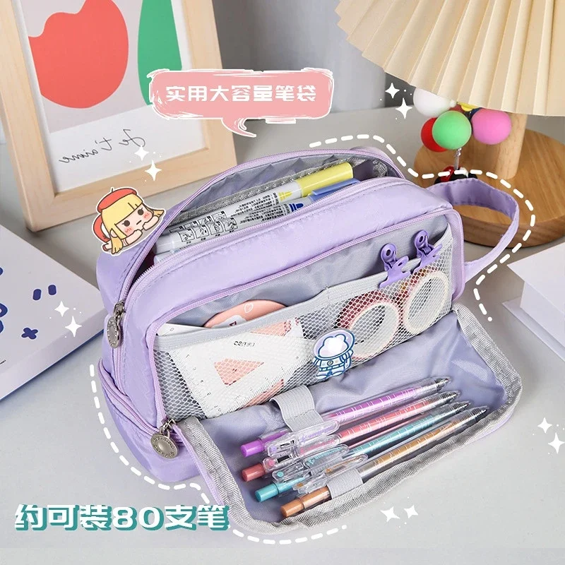Large Capacity Pencil Cases Three-layer Cute Pencil Bag Student Teacher Stationery Pen Holder Gift for Kids pencil cases,stationery box,pen storage bag,pencil holder