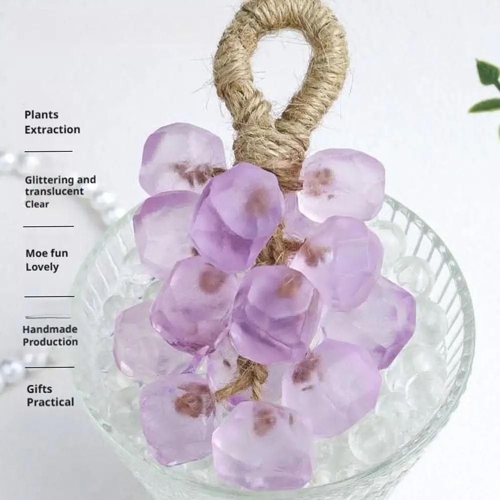 Grape Handmade Soap Natural DIY Crystal Soap Fruit Aroma Scented Creative Gift for Home Fragrance Friend Gift Bathroom