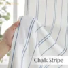 JINCHAN 25*24 Linen Look Short Curtains Striped Kitchen Curtains Blue On White Cafe Curtain Modern Farmhouse Tiers Drapes 5