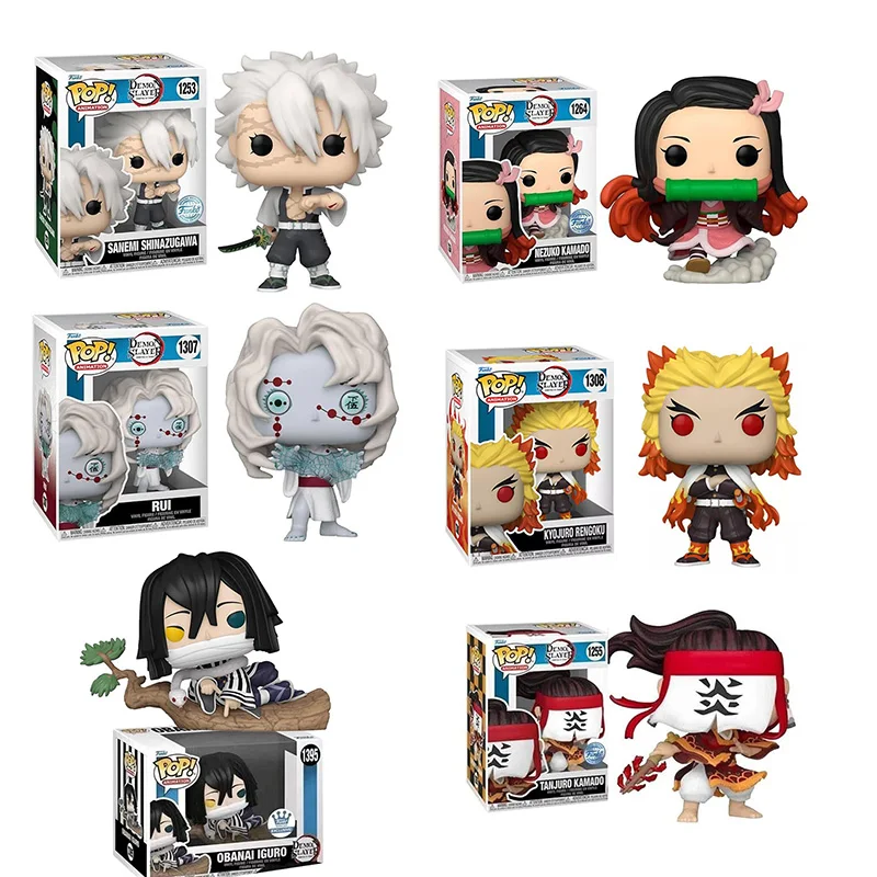 thumbnail image 2 of Funko Pop Demon Slayer Obanai Iguro Sanemi Shinazugawa Tanjuro Kamado vinilo Anime colección de figuras de acción modelo de juguete regalo para niños, 2 of 5