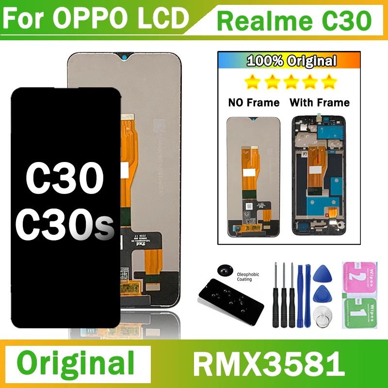 For Oppo Realme C30 C30F C33 LCD RMX3581 RMX362 Display Touch Screen  Digitizer