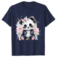 Cute Panda Printed T-Shirt Women Summer Short Sleeve Y2k Tops Fashion Hip Hop Tee Clothes Breathable Comfortable Casual T Shirt 2