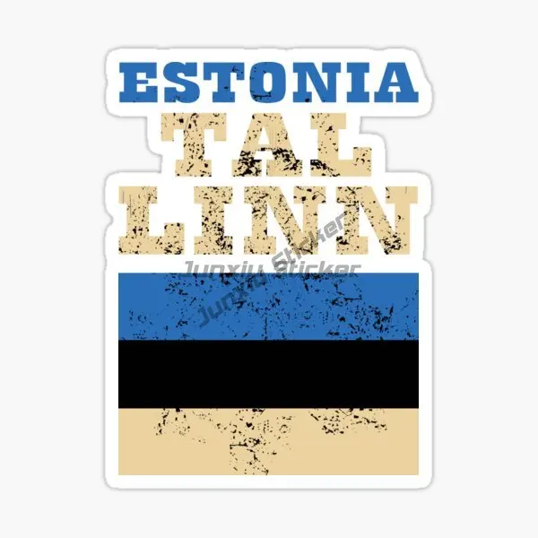 Lot De 4 Stickers Estonie – Drapeau EESTI – Autocollants Vinyle Pour Casque Ou Pare-choc