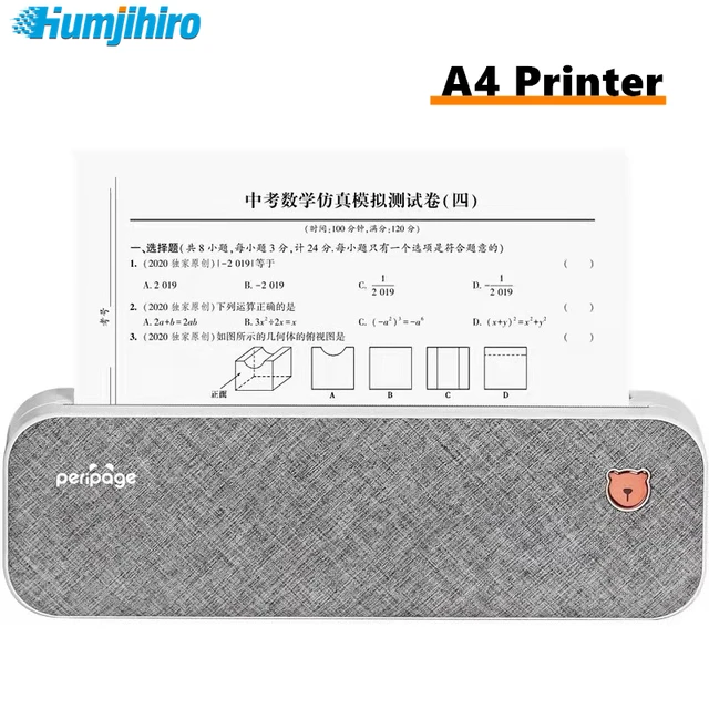 PeriPage-Imprimante photo portable sans encre, papier thermique sans fil,  téléphone Bluetooth, imprimante photo, outils de bureau mobiles de  documents, A40, A4 - AliExpress