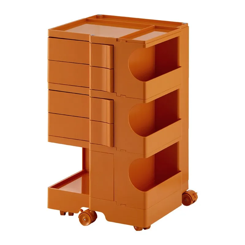 Plastic Storage Cabinet Fabric Drawers Cabinet Wooden Storage Cabinet Warming Poppy Rotating Cabinet Makeup Storage Bedside Table