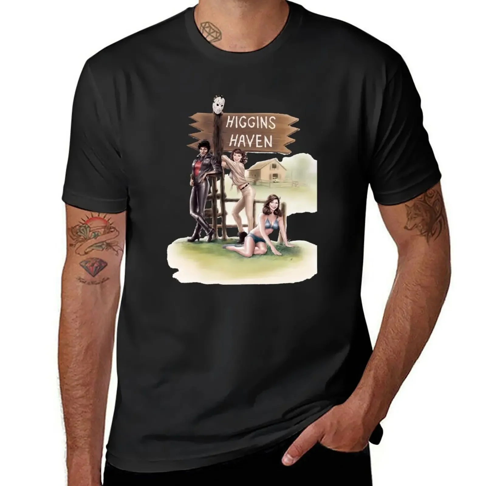 

Higgins Haven '82 T-shirt anime summer top mens cotton t shirts