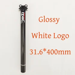 Carbon Fiber & Alloy Bike Seatpost with 0° Offset (Gloss white31.6x400)