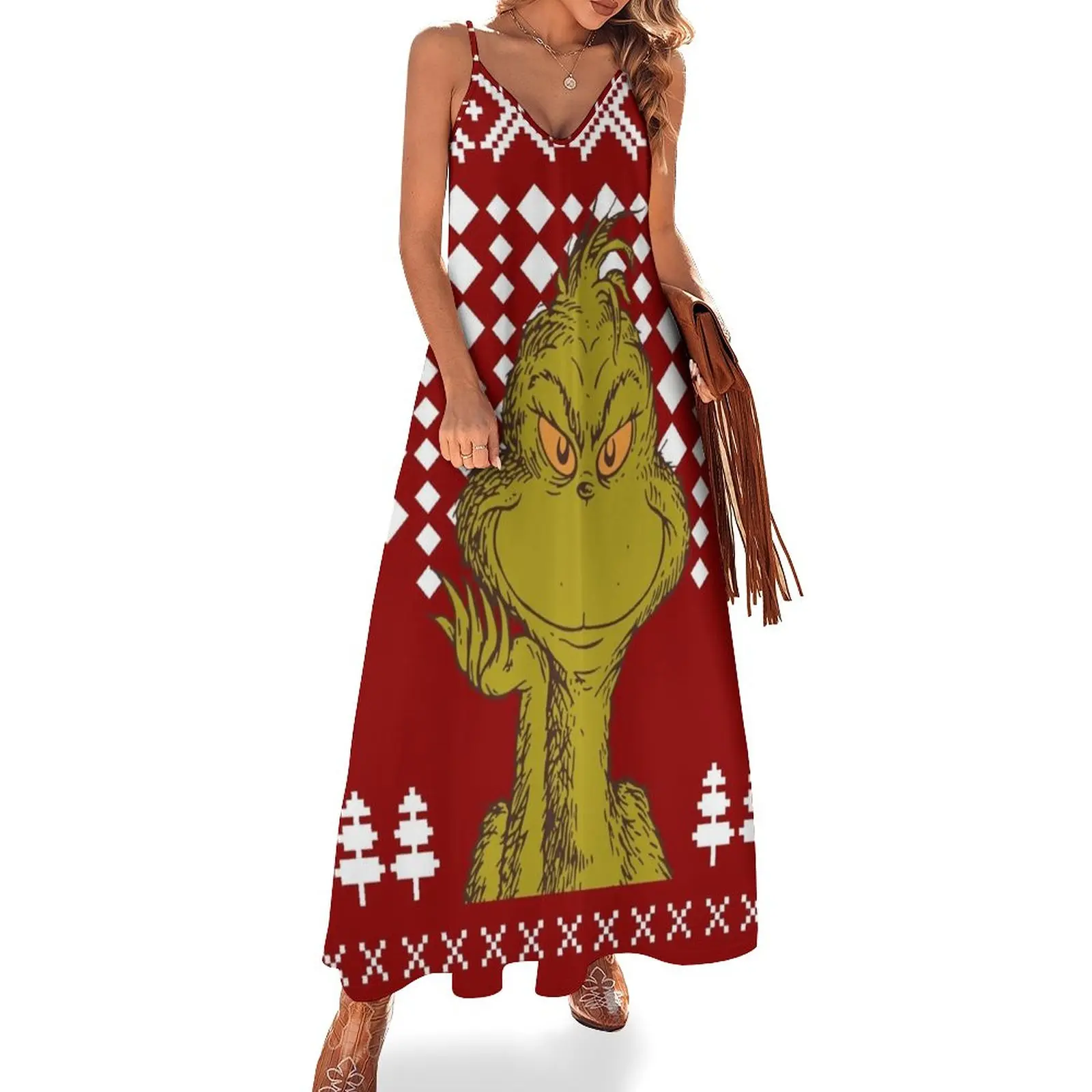 

New Ugly Christmas Sweater Sleeveless Dress elegant guest wedding dress Women's long dress