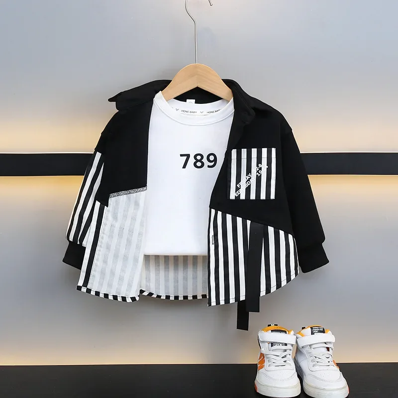 Boys Stripe Shirt Casual Spring Autumn Clothes Fashionable Children Top Baby Boy Spring Summer Autumn Winter Outfits