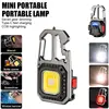 LED Portable Keychain Flashlight Outdoor Camping COB Work Light Emergency Lighting With Window Hammer Bottle Opener