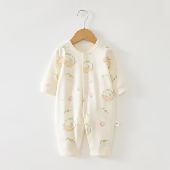 AYNIGIELL بدلة أطفال للخريف والشتاء ترتدي ملابس بذلة واحدة لحديثي الولادة للفتيات الصغيرات من عمر 0 إلى 18 شهرًا 2