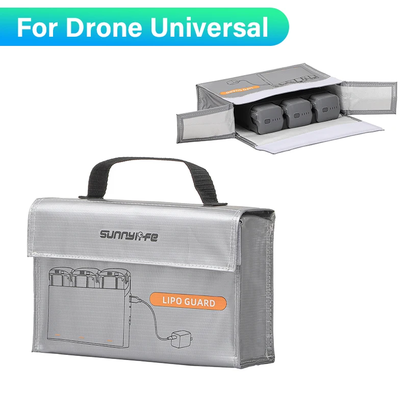 Battery Safety Bag for DJI Neo/Avata 2/Mini 4K Battery Charge Hub Explosionproof Bag for DJI Mini 3 4 Pro Air 3S Drone Universal drone accessories drone storage bag