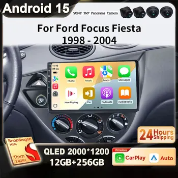 Per Ford Fiesta 1995-2001 Focus MK1 1998-2004 Android 15 2K QLED GPS Wireless CarPlay Auto Autoradio GPS Multimediale 4G BT WIFI