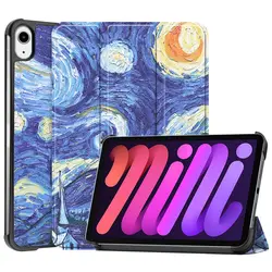 Premium PU Leather Tri-Fold Tablet Cover with Auto Wake Function for iPad mini 6 2021 (XK)