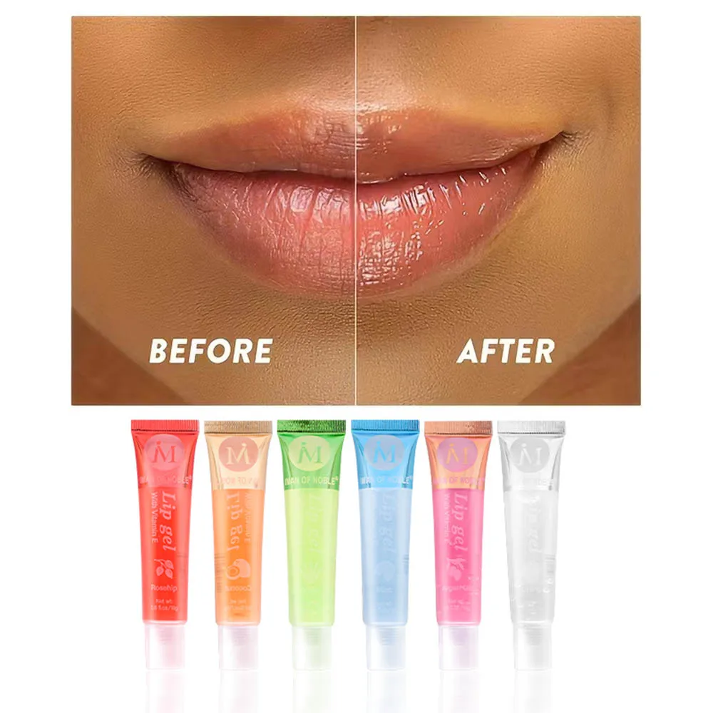 1PC Random Fruit Flavor Glossy Lip Oil Set Clear Hydrating Moisturizing Lip Gloss Women Lips Makeup Wholesale 5
