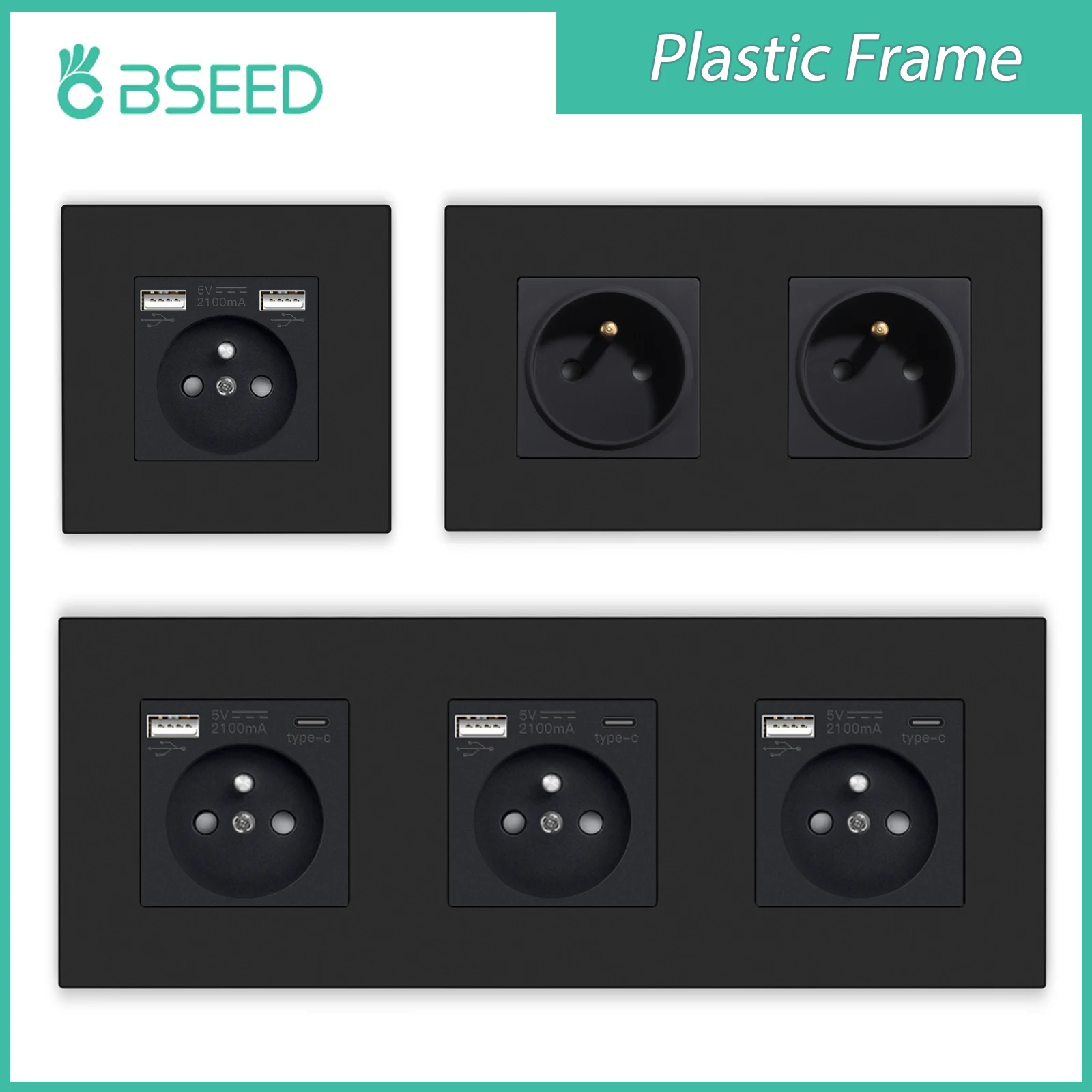 BSEEDFrenchSocketPlasticFrameUSBPhoneChargeWallSocketsFranceTypecPlugPort5V.jpg