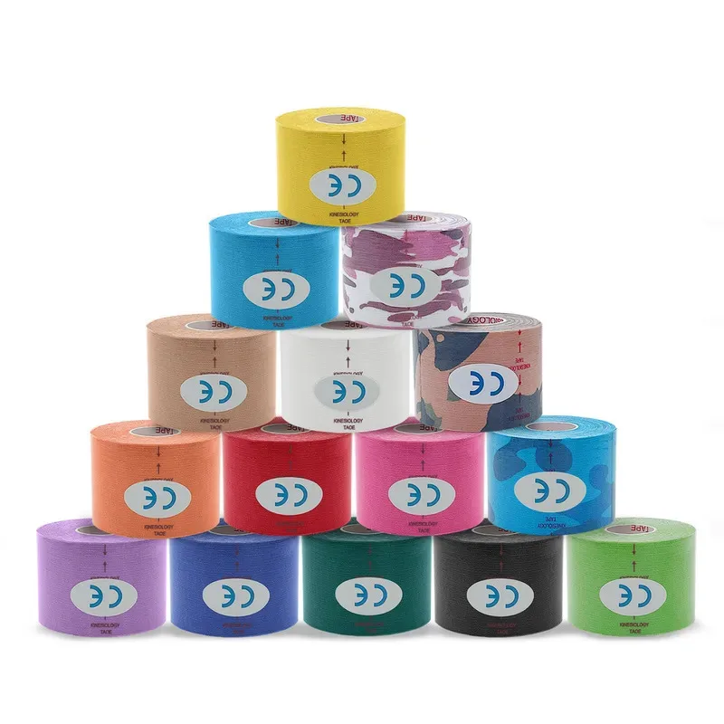 1/6Pcs Sports Kinesio Tape Muscle Kinesiology Elastic Knee Pain Relief Strain Patch Athletic Recovery Stickers Fitness Bandages