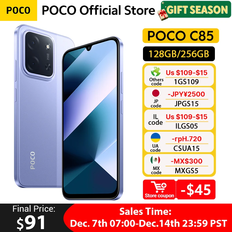 POCO C85 Global Version Smartphone 128GB 256GB MTK Helio G81-Ultra