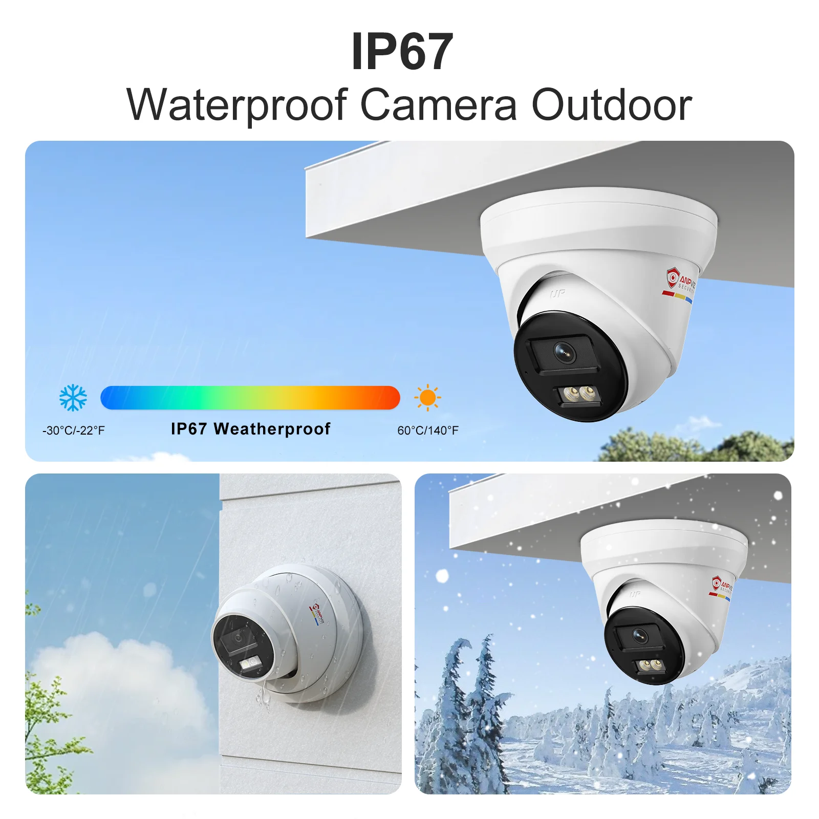 Anpviz 8채널 12MP PoE 보안 카메라 시스템 6개 H.265+ 유선 12MP IP 카메라 컬러 야간 투시 12MP PoE NVR 24시간 녹화용