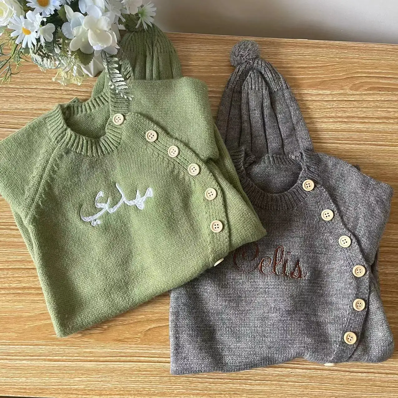 Personalized Name Newborn Infant Baby Boys Girls Bodysuit Embroidery Baby Romper Set Shower Birthday Party Gift Set