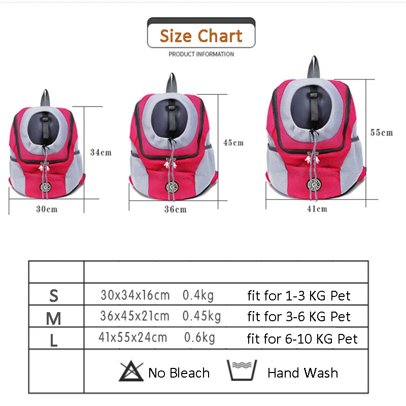 Portable Pet Dog Travel Backpack Breathable Mesh Cat Puppy Double Shoulder Carrier Bag for Pet Dogs Outdoor Carring Bag Package