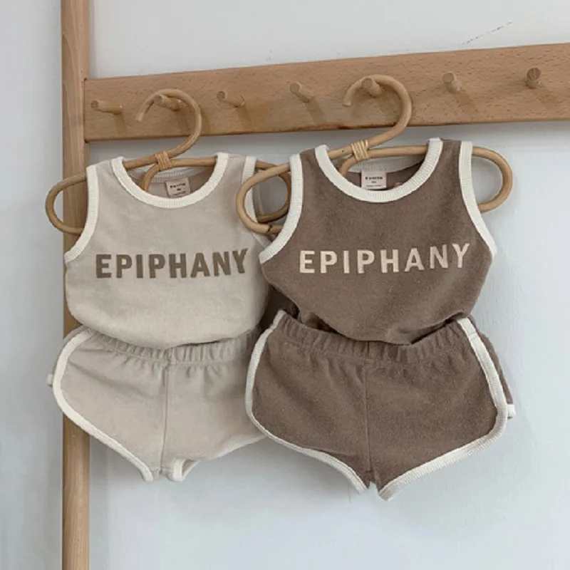 

Summer Fashion Cotton Baby Boys Sleeveless T-Shirt + Short Pants Set Toddler Top Tees Sets Kids 2 Pieces Clothing For 0-36Months
