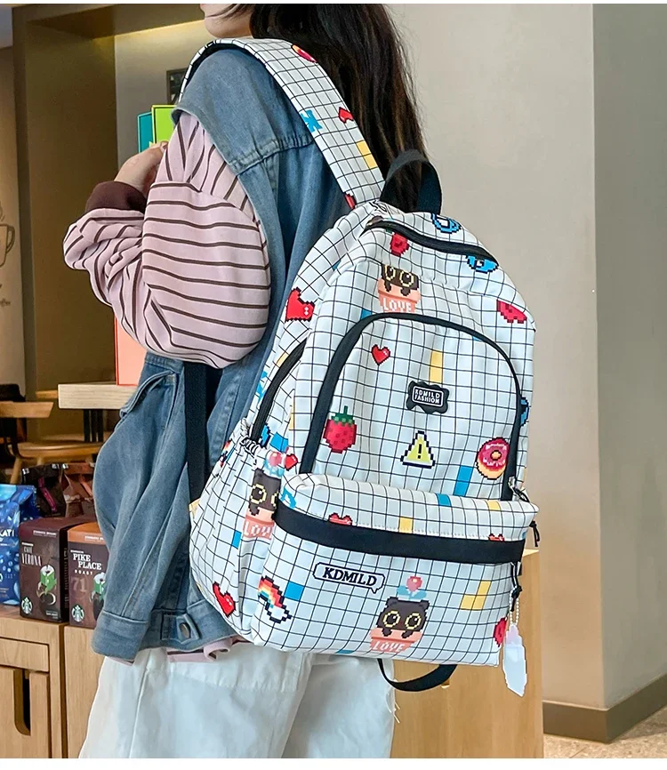 

Bookbag 2024 Fashion Trend Latest College Student Backpack Large Capacity Casual Backpack Cute Middle School Student Backpack