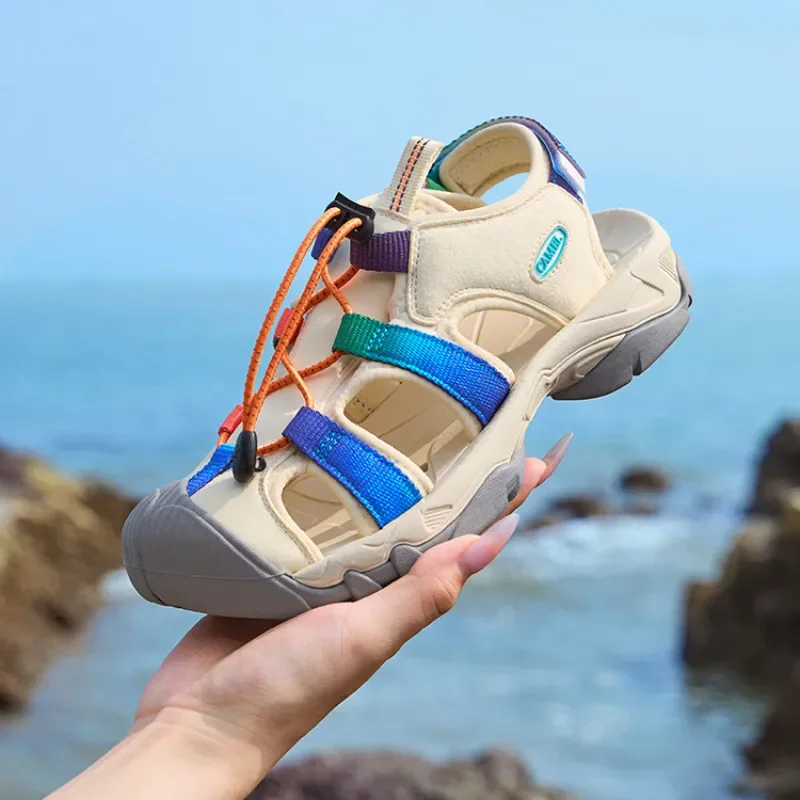 GOLDEN CAMEL Women's Shoes Baotou Sandals Outdoor Non-slip Wear